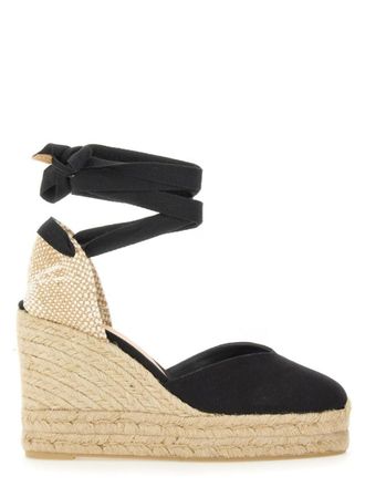 Castaner Black Solid Clear Wedges
