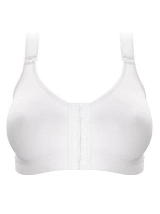 Anita Womens Active Front Close Sports Bra - White Cotton - Size 34B