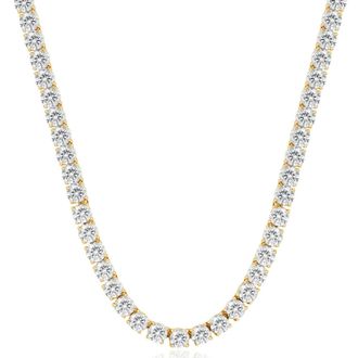 Pompeii3 38Ct TW Diamond Tennis Necklace 16 in 14k White or Yellow Gold Lab Grown