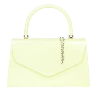 Girly HandBags Womens Patent Clutch Bag - Elegant Small Hard Case Evening Handbag for Weddings, Parties, and Events Medium Cream