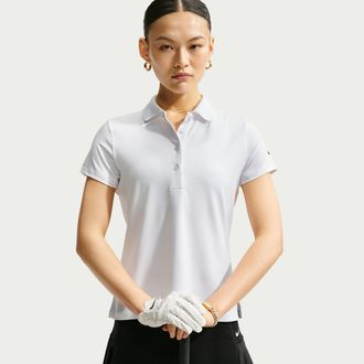 Nike Womens Golf Club Dri-FIT UV Short-Sleeve Golf Polo in White | IF5959-100