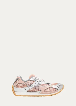Bottega Veneta Womens Orbit Metallic Net Runner Sneakers