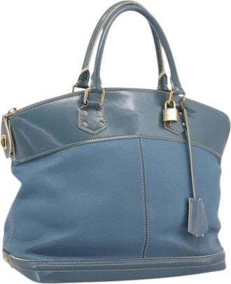 Louis Vuitton Pre-owned Hand Bag - Dames - Vintage Handtas - Blauw - ONE Size - Leer - Vintage