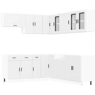 vidaXL Mueble De Cocina Porto Blanco 11 Piezas Madera Contrachapada Vidaxl