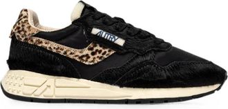 Autry Reelwind Low Leopard-print Pony-hair Sneakers