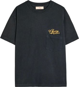 Cherry Los Angeles T-shirt met zak en korte mouwen - Zwart