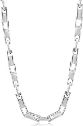Pompeii3 Mens Steel Single Tone 6mm Oval Link Flexible 24 Necklace