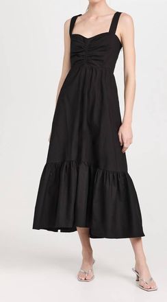 A.L.C. Lilah Cotton Midi Dress In Black