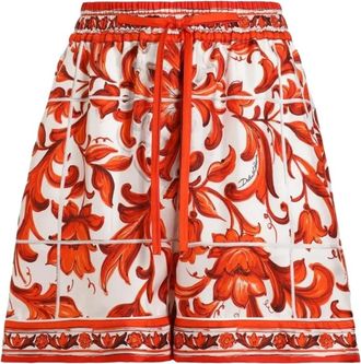 Dolce & Gabbana Shorts de seda con estampado Majolica - Shorts - Mujer - Multicolor - M