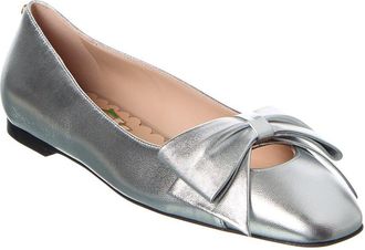 Valentino Bow Leather Ballerina Flat