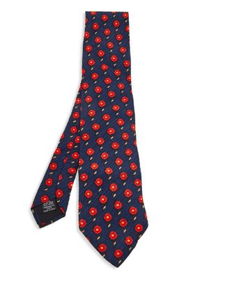 BOSS floral-print tie - men - Silk - One Size - Blue