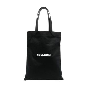Jil Sander Luxueuze Zwarte Tote Bag - Heren - Shoppers - Zwart - ONE Size - Katoen - Tassen