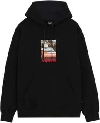 PROPAGANDA Hoodie met Serigrafische Print - Heren - Hoodies - Zwart - S - Katoen - Hoodies & sweatvesten