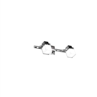Top-Light Top-light - Applique Contemporanea Dice Metallo Cromo Vetro Trasparente Satinato 2 Luci G9