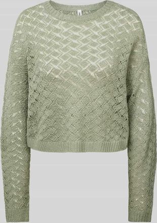 Only Regular Fit Strickpullover mit Lochstrickmuster Modell MIAMI in Schilf, Gr&ouml;&szlig;e XL