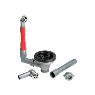 Lira Desag&uuml;e De Cesta Con Rebosadero Redondo, Di&aacute;metro 90mm, Negro Met&aacute;lico Satinado