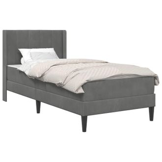 vidaXL Estructura De Cama Con Colch&oacute;n Gris Oscuro 100 X 200 Cm Vidaxl