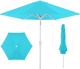 Best Choice Products 7.5ft Patio Umbrella White Pole, Outdoor Market Umbrella Steel Pole