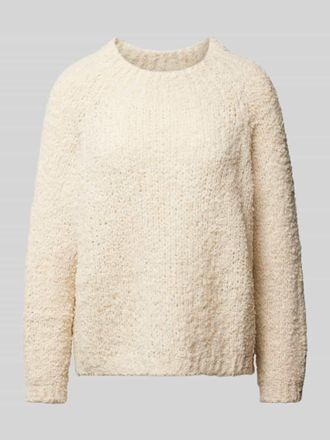 Zabaione Strickpullover mit gerippten Abschl&uuml;ssen in Beige, Gr&ouml;&szlig;e M/L