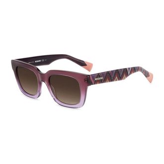 Missoni Sunglasses, female, Purple, ONE SIZE, Rectangular Sunglasses with Zigzag Hinges