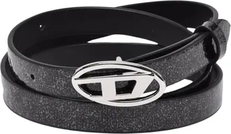 Diesel Cintura Glitter - Dames - Accessoires - Zwart - Maat: 85 CM Leer