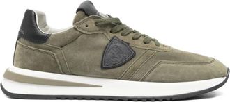 Philippe Model Groene Su&egrave;de Grijze Schild Sneakers - Heren - Sneakers - Groen - 45 EU - Su&egrave;de - Schoenen