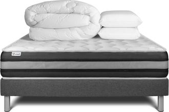VITALIT Pack colch&oacute;n gris muelles y viscoel&aacute;stica 140 x 190