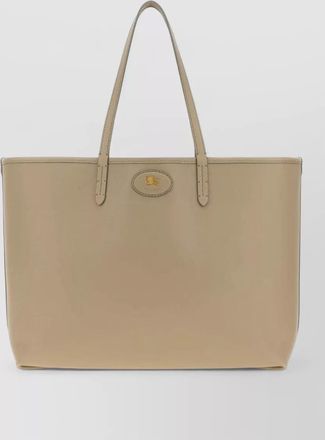 Burberry leather reversible shopping tote bag handles