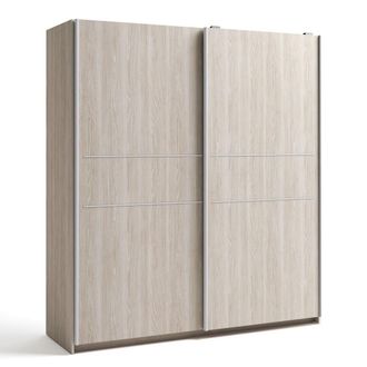 HOMN Armario ropero 2 puertas correderas color sable, 181,5 ancho