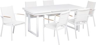Beliani Garden Dining Set 6 Seater VALCANETTO/BUSSETO Metal White