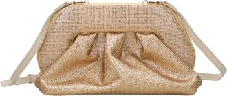 Themoir&egrave; Gekreukelde Clutch Tas - Dames - Clutches - Geel - ONE Size - Leer - Tassen