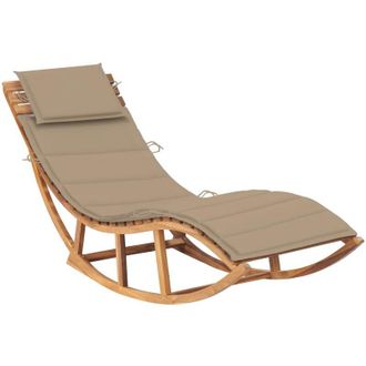 vidaXL Tumbona Mecedora Con Coj&iacute;n Madera Maciza De Teca Vidaxl