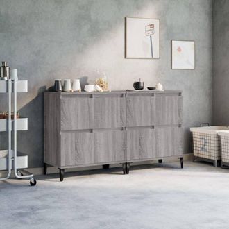 vidaXL Credenze 2pz Grigio Sonoma 60x35x70 cm in Legno Multistrato - Vidaxl