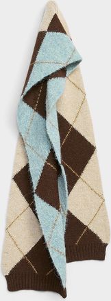 Simons Womens Soft argyle scarf