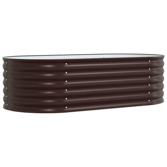Berkfield Home Garden Raised Bed Brown 160x80x44 cm Galvanized Steel | Size: 160 x 80 x 44 cm