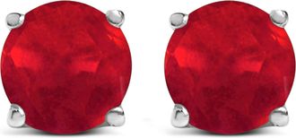 House of Brilliance 14K Gold 5X5MM Round Gemstone Solitaire Stud Earrings