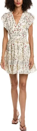Max Studio V-Neck Flutter Sleeve Mini Dress