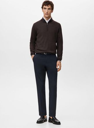 Mango Pantaloni Bologna cropped slim-fit navy - Uomo - 44 - MANGO MAN