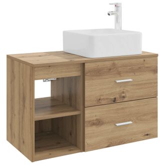 vidaXL Juego De Muebles De Ba&ntilde;o 2 Pcs Roble Artesanal Vidaxl
