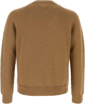 Prada Mens Girocollo Sweater Beige Virgin Wool
