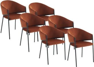 Pascal Morabito Set de 6 sillas terciopelo terracota