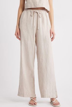 Rails Emmie Linen Drawstring Pants in Heathered Flax at Nordstrom, Size Xx-Small