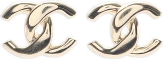 Chanel 2025 CC Gold Plated Push Back Earrings costume earrings - Goud
