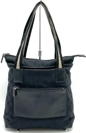 Gucci Pre-owned Tote Bags, female, Black, Size: ONE SIZE Pre-owned Canvas gucci-bags