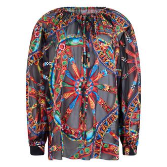 Dolce & Gabbana Dames, Blouses & Shirts, Veelkleurig, Maat: L Zijde