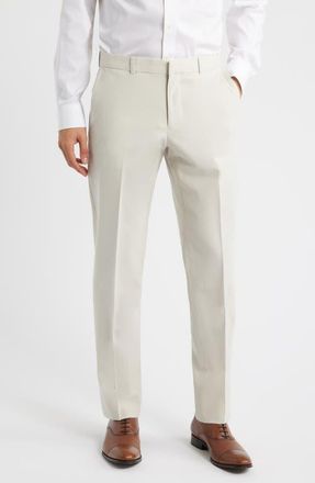 Nordstrom Henrik Trim Fit Solid Stretch Wool Suit Pants in Grey Moonbeam at Nordstrom, Size 28
