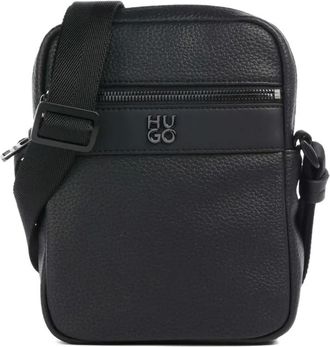 BOSS Borsa a spalla con placca logo - Nero