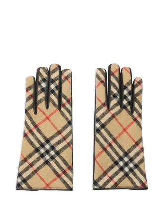 Burberry Geruite handschoenen - Beige