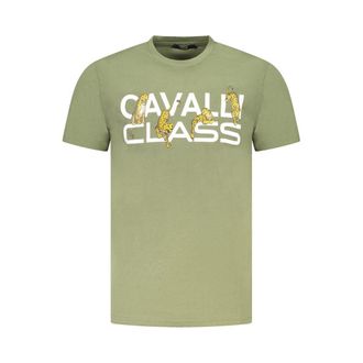 Cavalli Verde Katoenen Heren T-Shirt