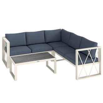 OUTSUNNY Muebles de jard&iacute;n 121x61x62 cm beige y gris